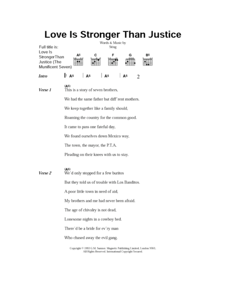 Love Is Stronger Than Justice (The Munificent Seven)
