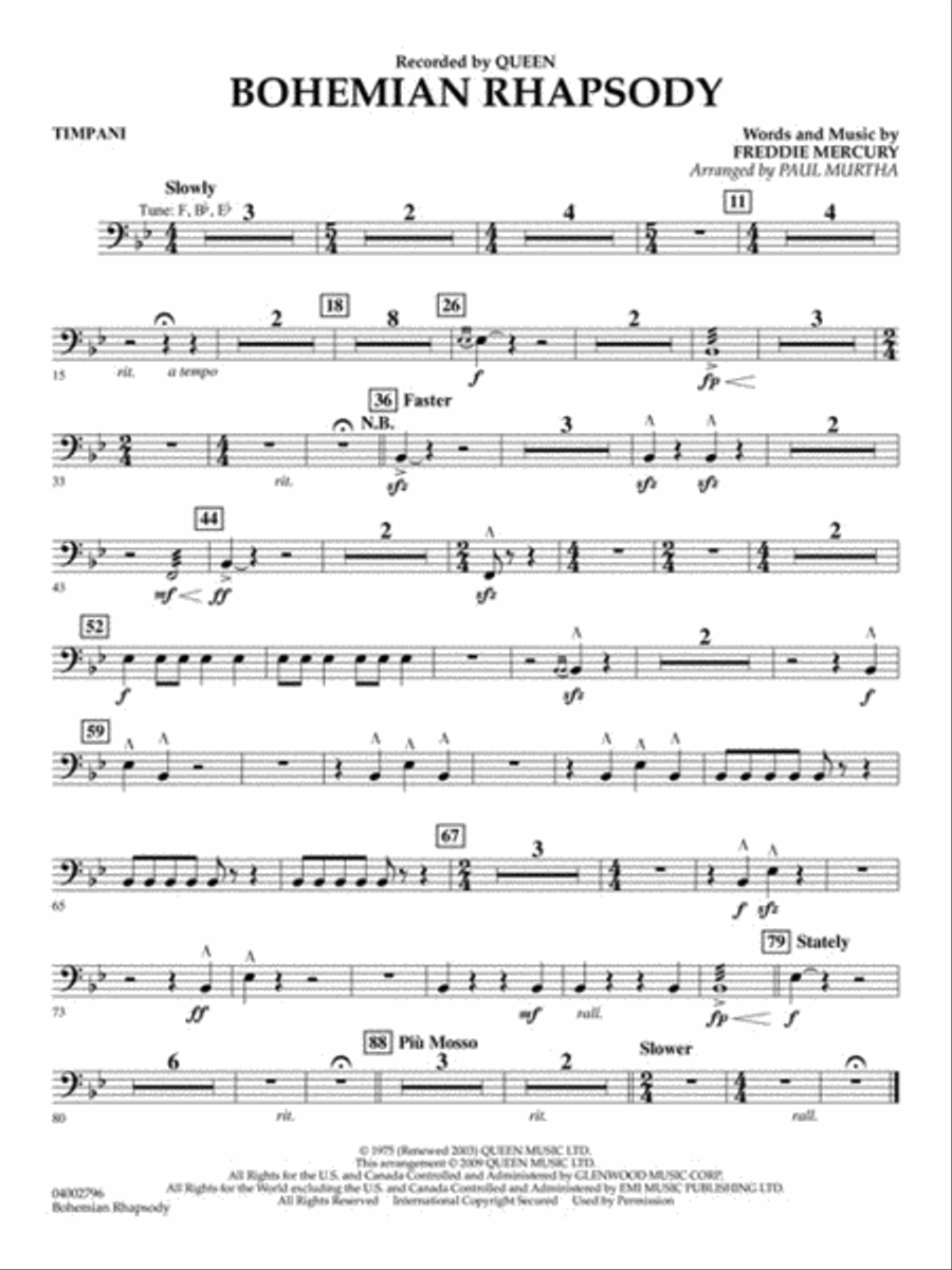 Bohemian Rhapsody Concert Band scores gallery preview page 19