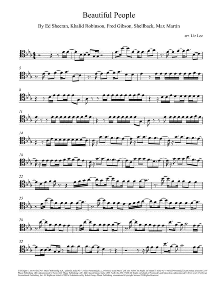 Beautiful People Cello Solo scores gallery preview page 2