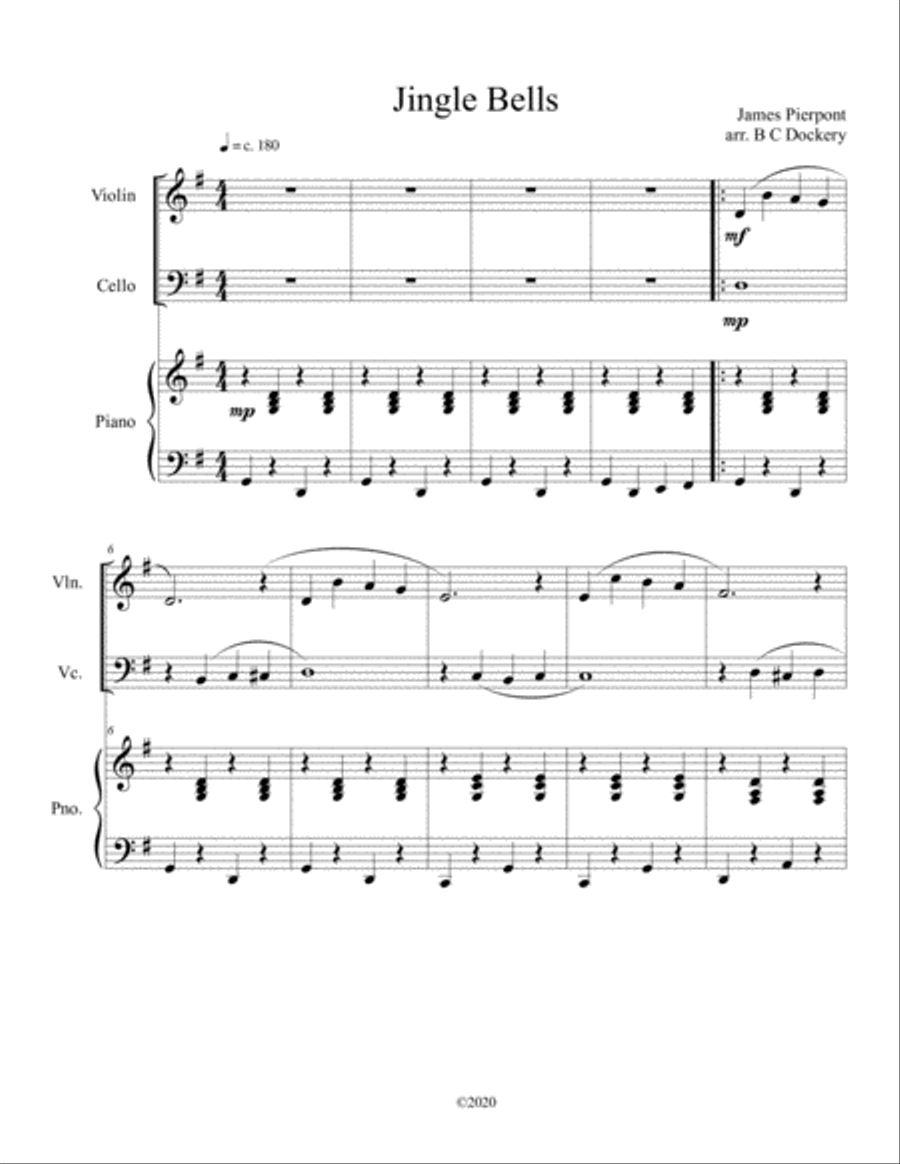 10 Christmas Duets for Violin and Cello with piano accompaniment vol. 1 Piano Trio scores gallery preview page 3