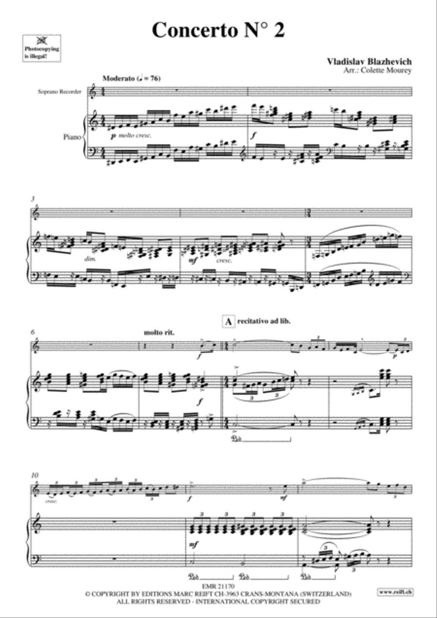Concerto No. 2 Soprano Recorder scores gallery preview page 3