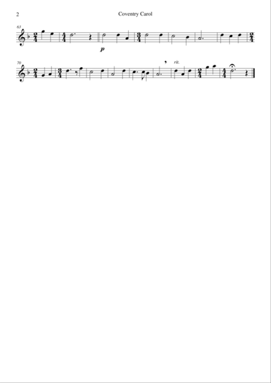 Coventry Carol for string trio (violin, viola, cello) String Trio scores gallery preview page 5