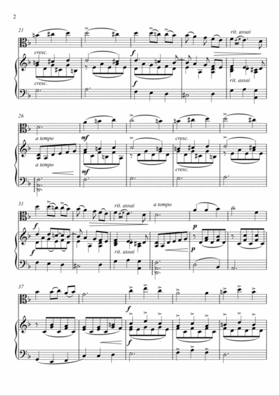 Antonio Caldara - Sebben Crudele (Viola Solo) String Duet scores gallery preview page 2