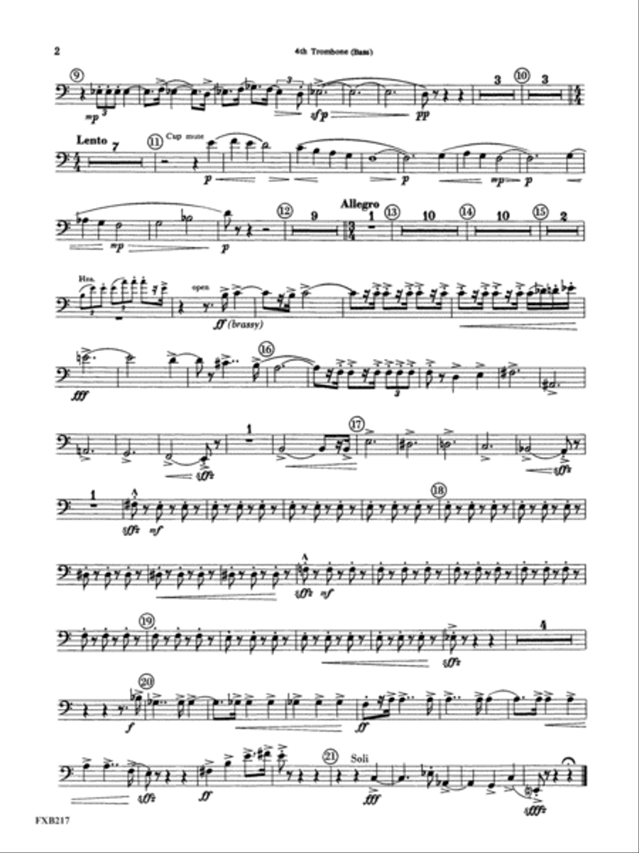 Symphony for Brass and Percussion: 4th Trombone Concert Band scores gallery preview page 2