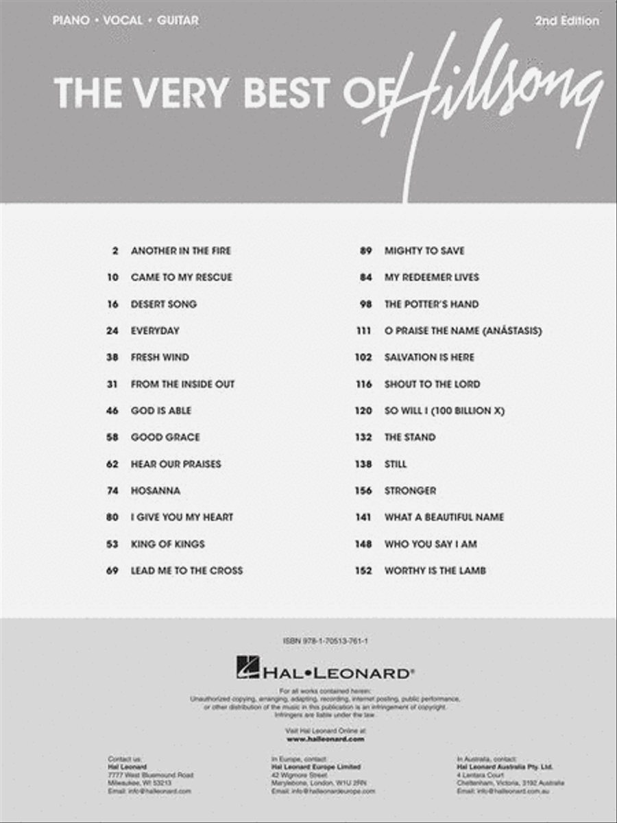 The Very Best of Hillsong Piano, Vocal, Guitar scores gallery preview page 3