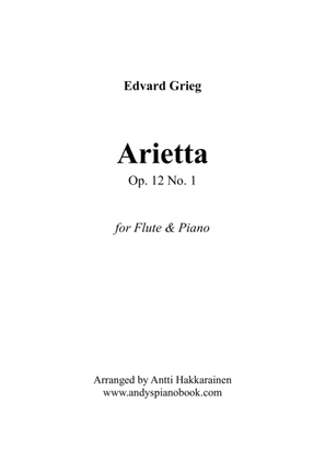 Book cover for Arietta Op. 12 No. 1 (from Lyric Pieces) - Flute & Piano