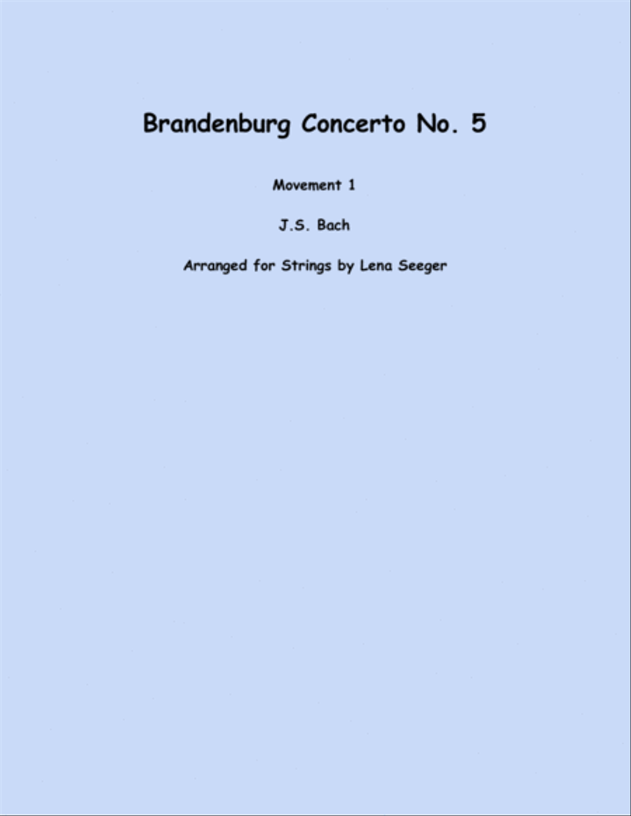 Brandenburg Concerto No. 5, Mov. 1 String Duet scores gallery preview page 1