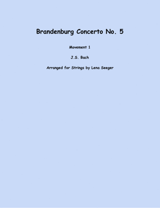 Book cover for Brandenburg Concerto No. 5, Mov. 1