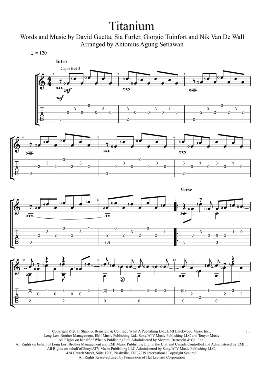 Titanium Acoustic Guitar scores gallery preview page 1