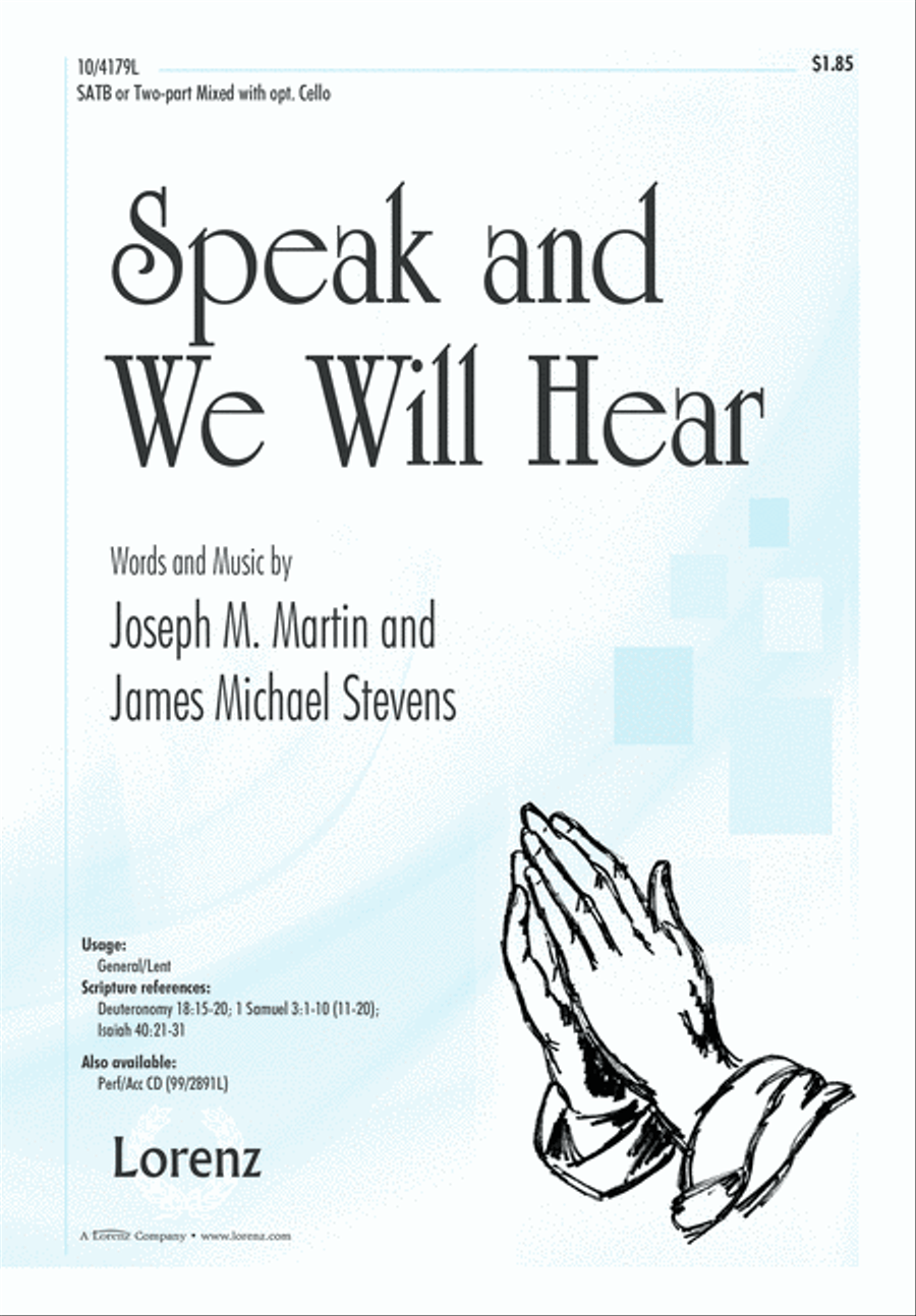 Speak and We Will Hear 4-Part scores gallery preview page 1