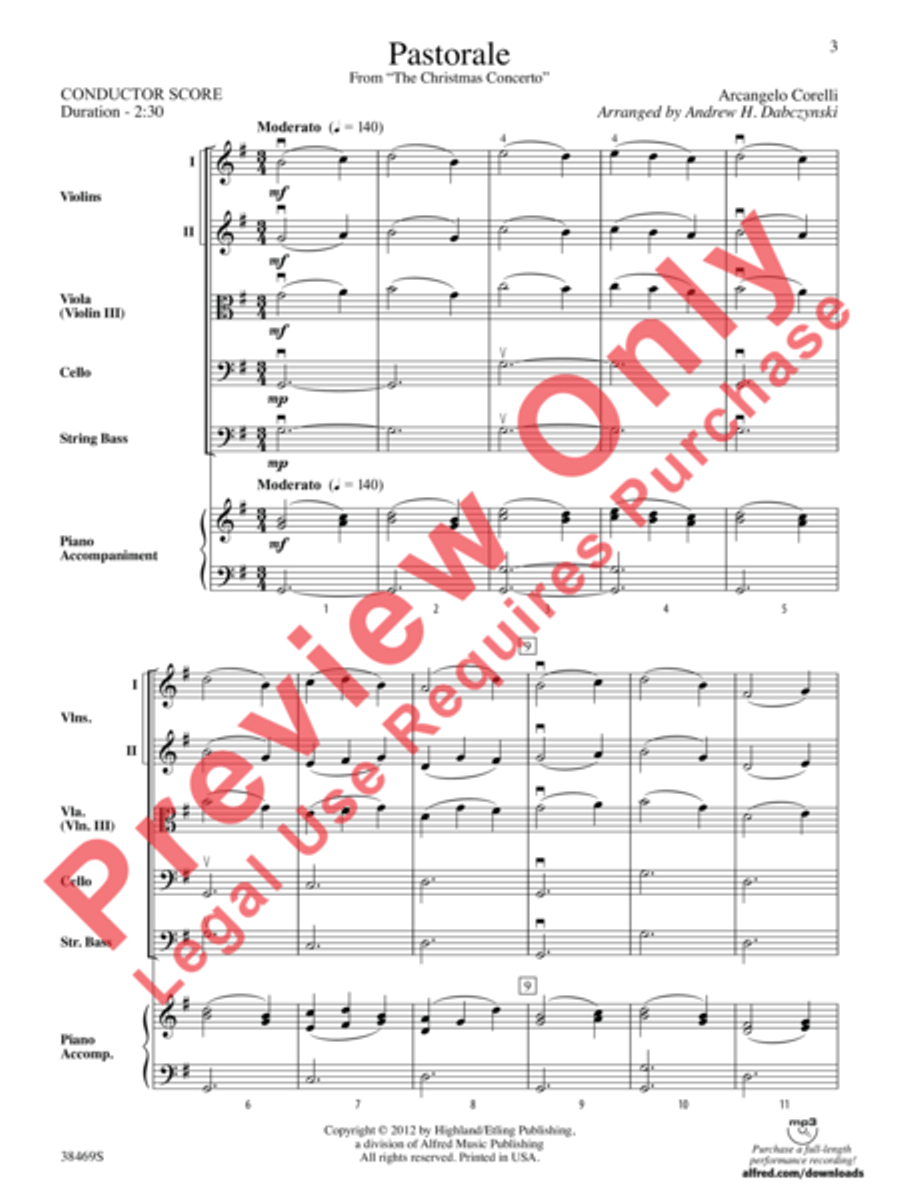 Pastorale (from The Christmas Concerto) String Orchestra scores gallery preview page 4