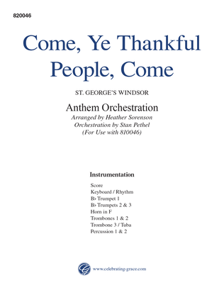 Come, Ye Thankful People, Come Orchestraton