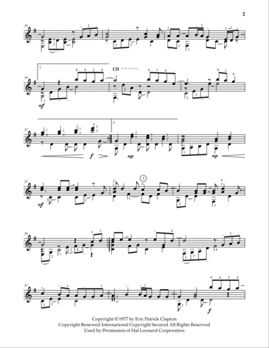 Wonderful Tonight Wonderful Tonight Guitar Solo scores gallery preview page 2