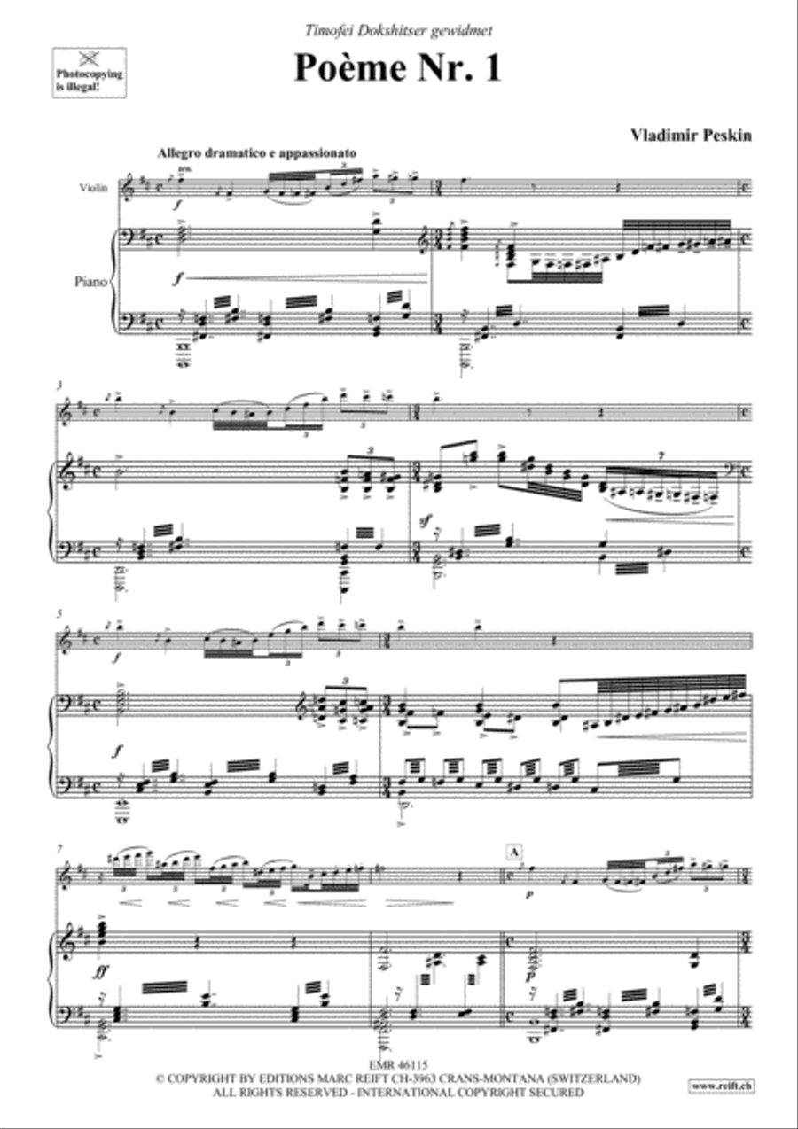 Poeme No. 1 Violin Solo scores gallery preview page 4
