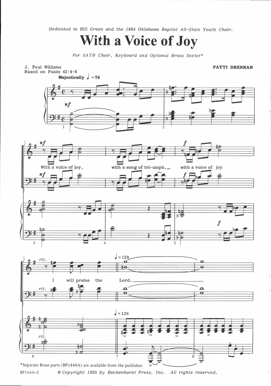 With a Voice of Joy 4-Part scores gallery preview page 2