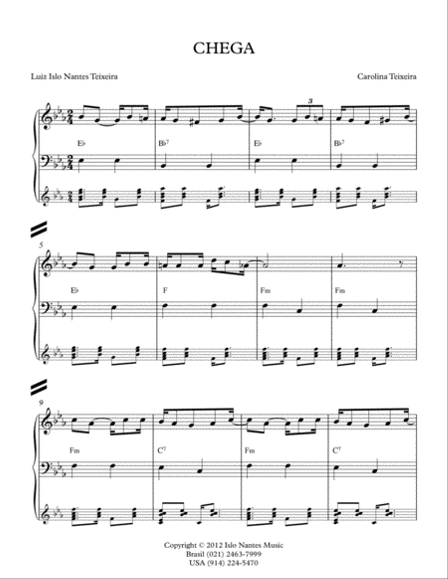CHEGA CHEGA Piano Solo scores gallery preview page 1