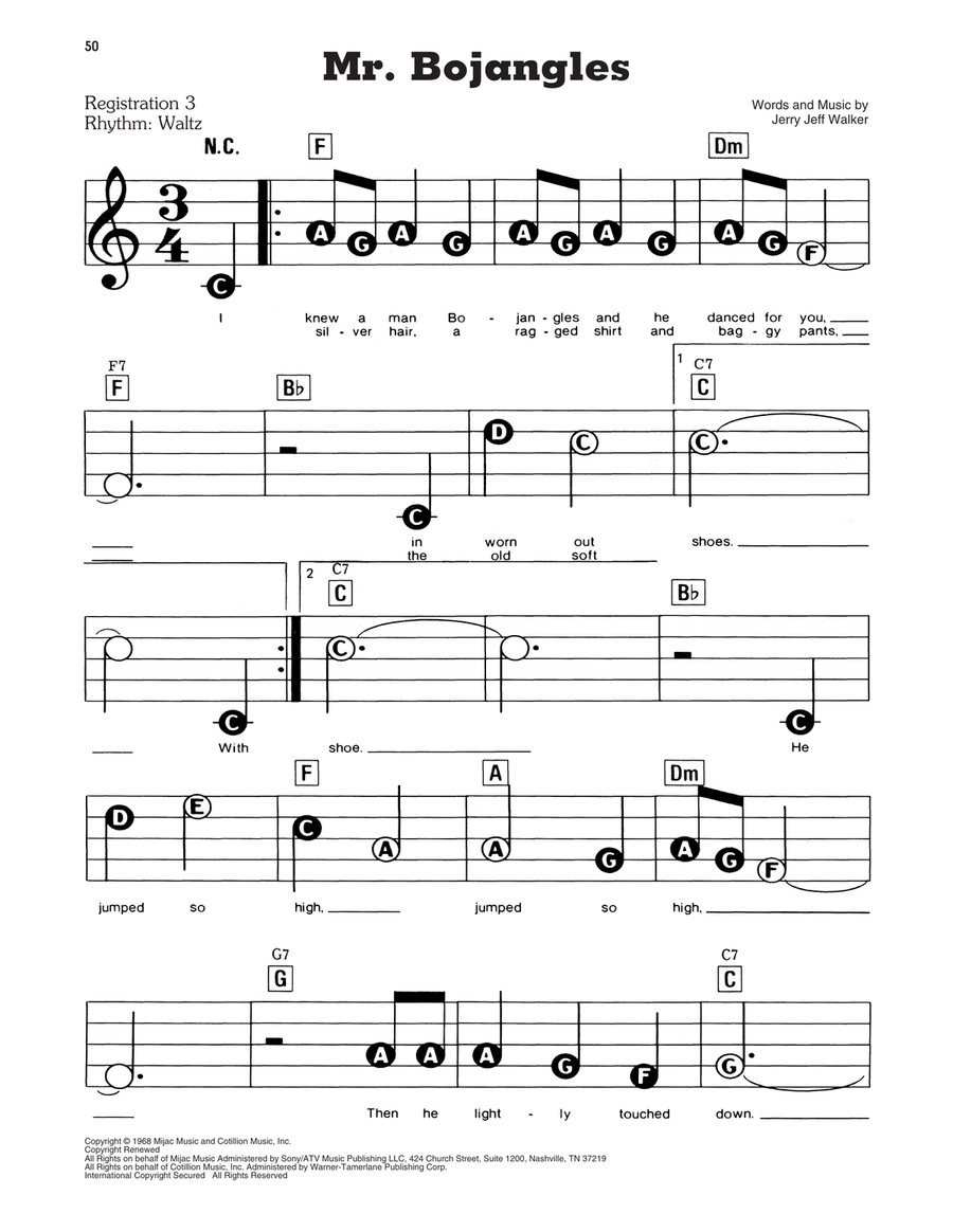 Mr. Bojangles Electronic Keyboard scores gallery preview page 1