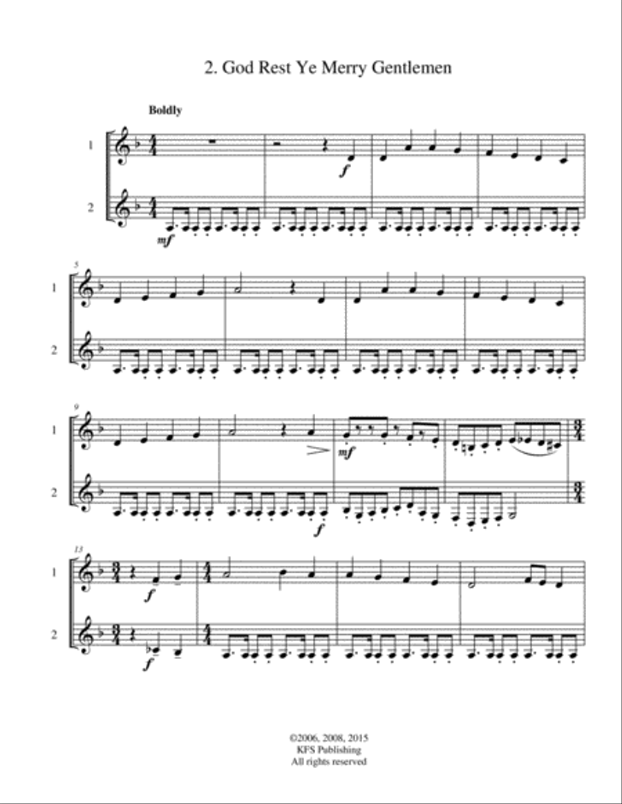 A Very French Horn Christmas Brass Duet scores gallery preview page 6