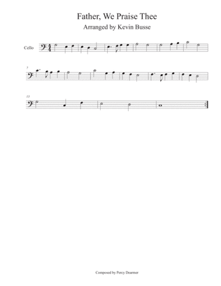 Book cover for Father, We Praise Thee (Easy key of C) - Cello