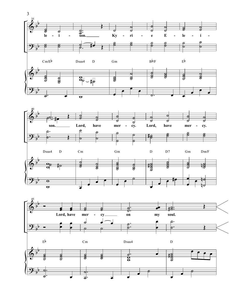 Kyrie (Lord Have Mercy) 4-Part scores gallery preview page 4