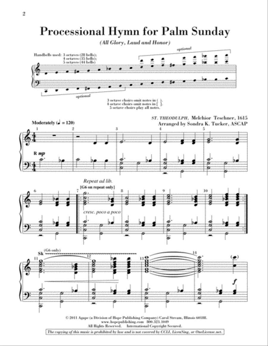 Processional Hymn for Palm Sunday 5-Octaves scores gallery preview page 2