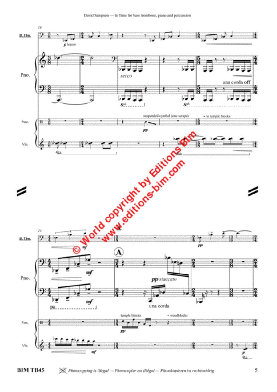In Time Bass Trombone scores gallery preview page 4