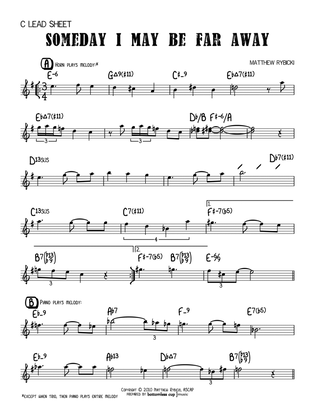 Someday I May Be Far Away (C Expanded Lead Sheet)