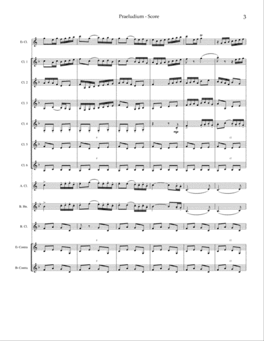 Praeludium Clarinet Choir scores gallery preview page 4