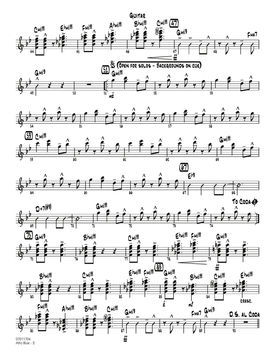 Afro Blue - Guitar Afro Blue - Guitar Jazz Ensemble scores gallery preview page 2