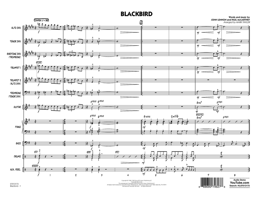 Blackbird - Full Score Jazz Ensemble scores gallery preview page 1