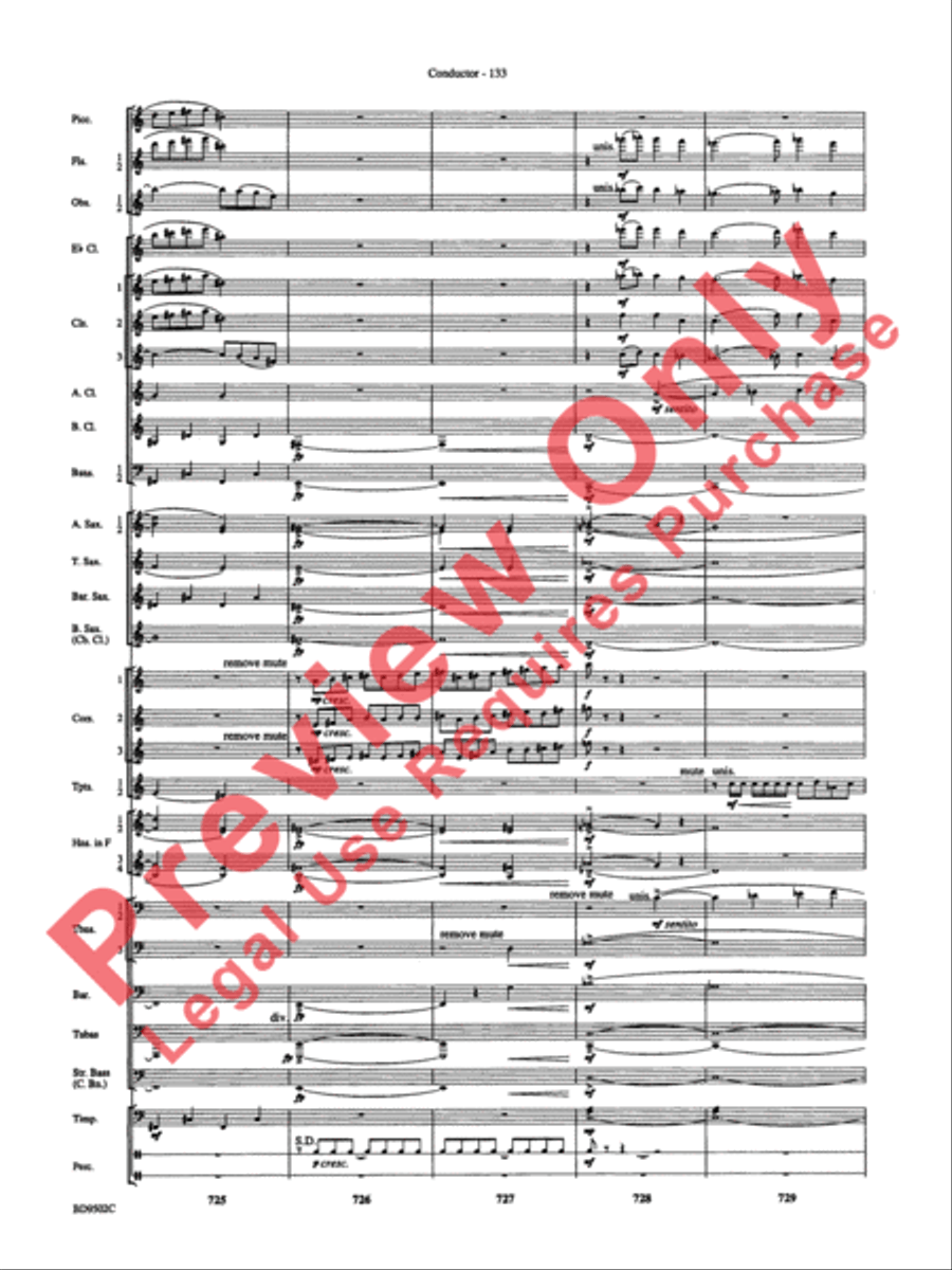 Symphony No. 3 for Band Concert Band scores gallery preview page 136