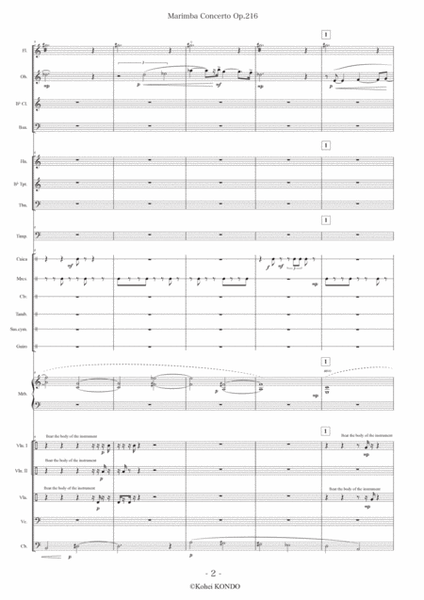 Concerto for Marimba and Orchestra "White-bellied green pigeon" Op.216 - Score Only