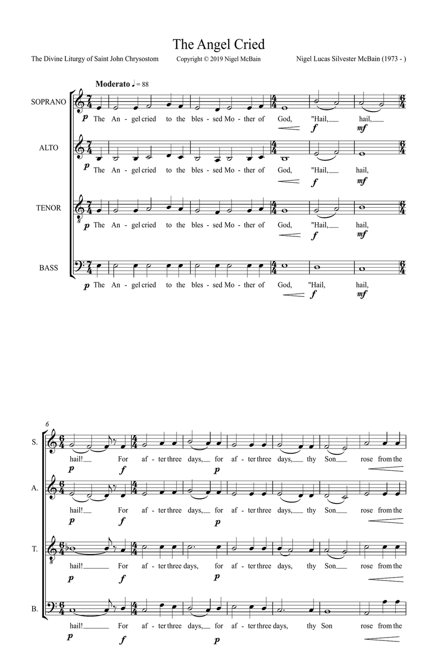 The Angel Cried 4-Part scores gallery preview page 2