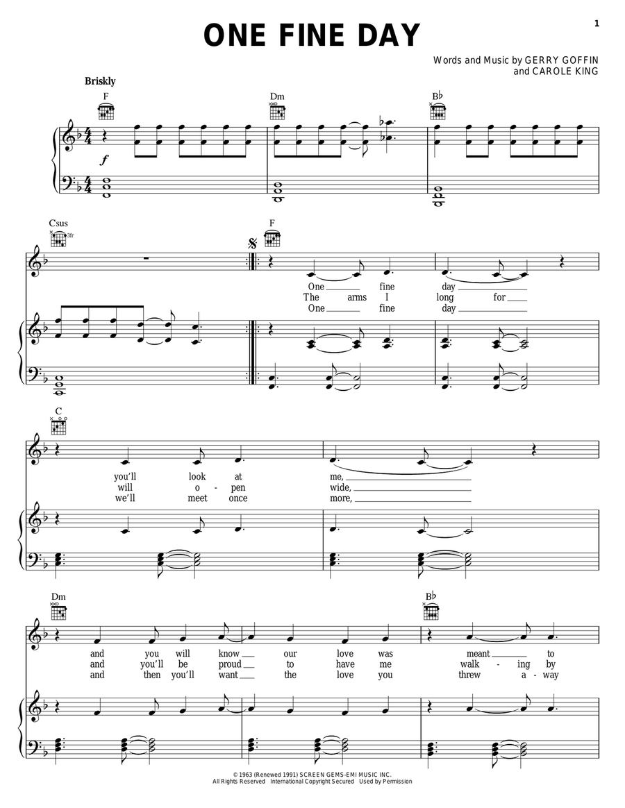 One Fine Day One Fine Day Acoustic Guitar scores gallery preview page 1