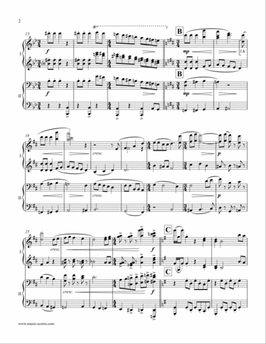 The Holly and the Ivy - Piano Duet (harder) Piano Duet scores gallery preview page 2