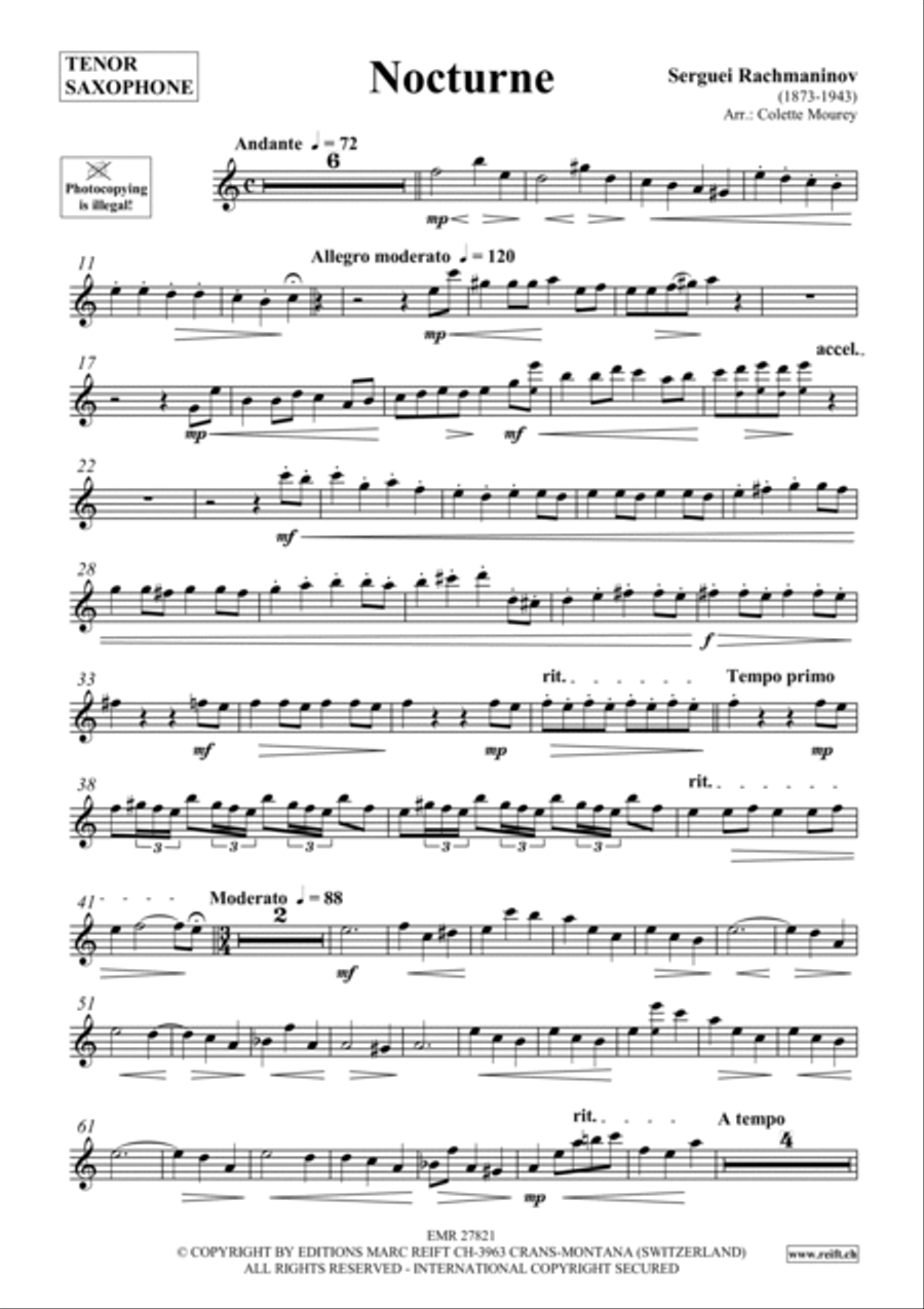 Nocturne Tenor Saxophone scores gallery preview page 2
