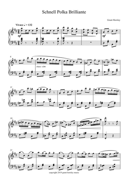 "Schnell Polka Brilliante" -Piano Encore piece-Advanced Intermediate image number null