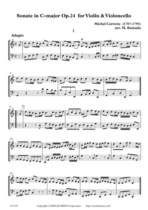 Book cover for Sonate in C-major Op.24 for Violin & Violoncello