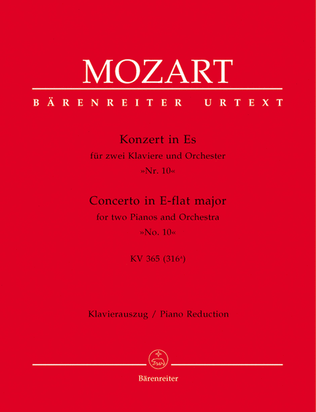 Book cover for Piano Concerto, No. 10 E flat major, KV 365 (316a)