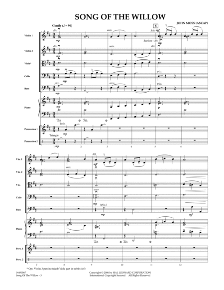 Song Of The Willow - Full Score