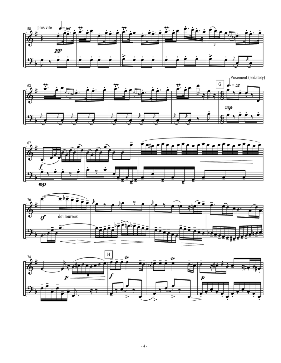 Eastern European Rhapsody - duets for clarinet and bassoon Woodwind Duet scores gallery preview page 4