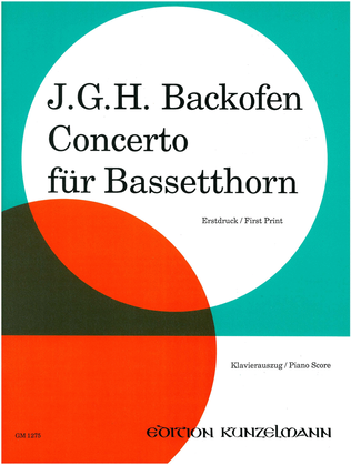 Book cover for Concerto for basset horn