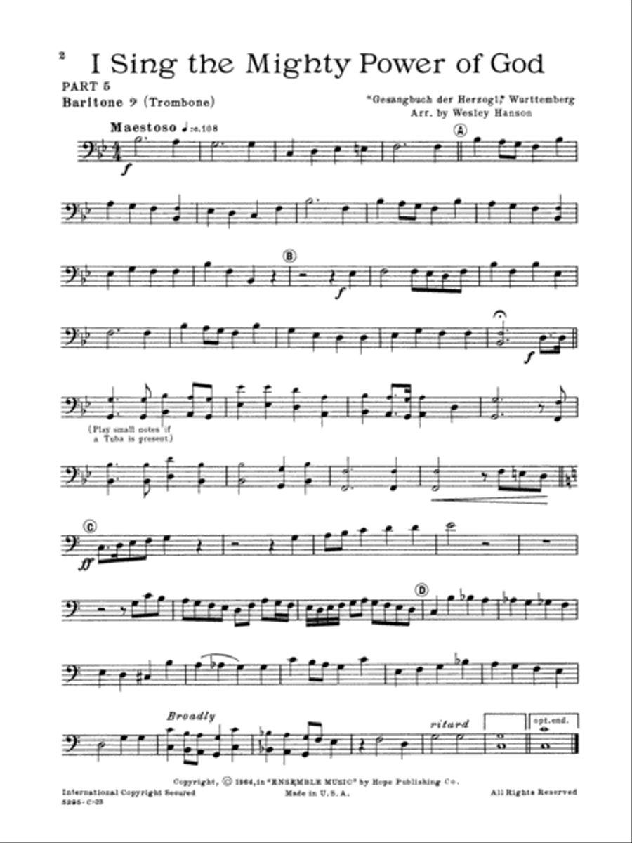 Ensemble Music for Church and School Baritone Horn scores gallery preview page 2