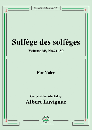 Lavignac-Solfege des solfeges,Volum 3B No.21-30,for Voice