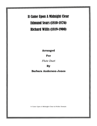 Book cover for It Came Upon A Midnight Clear (Flute Duet)