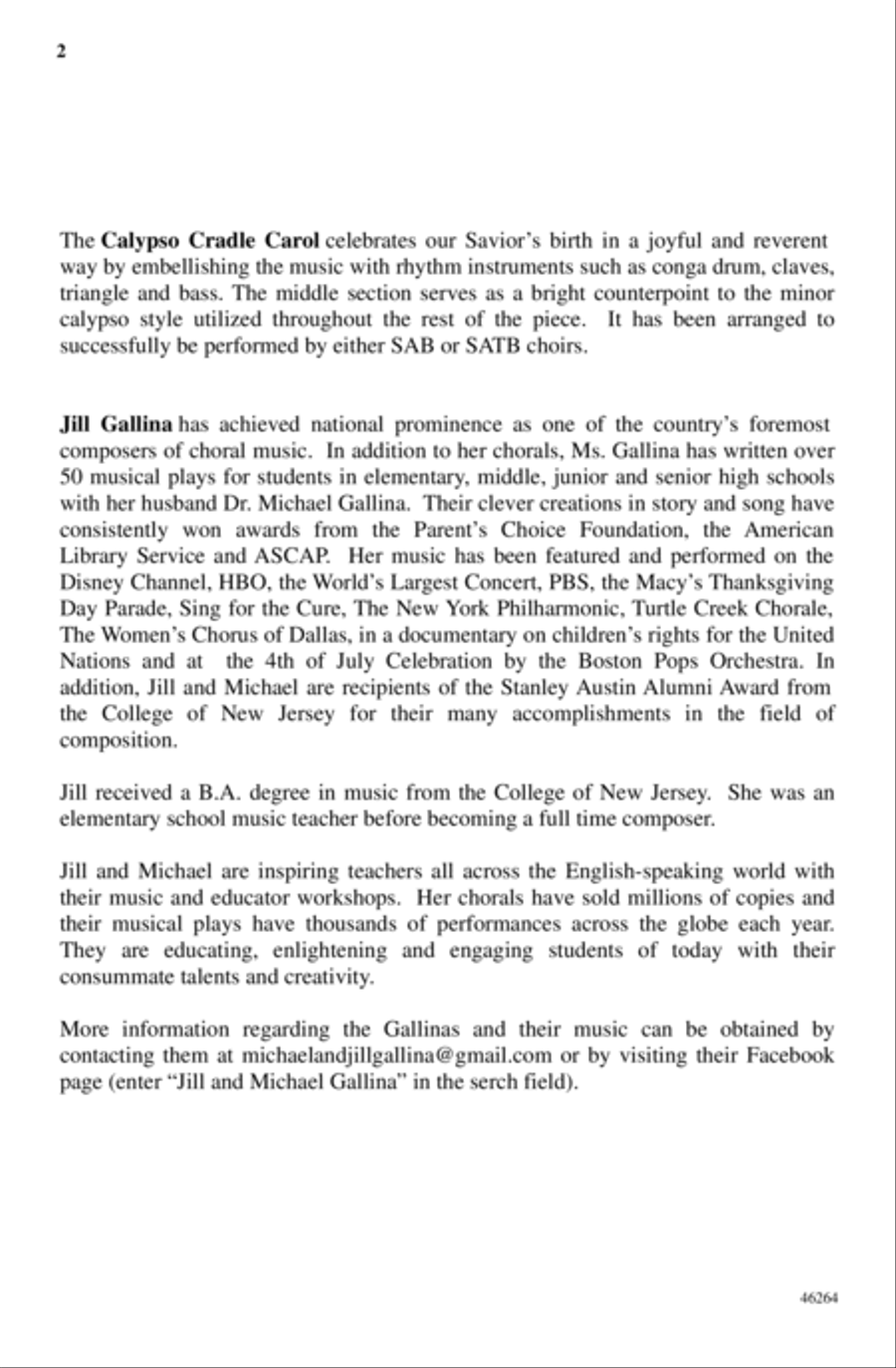 Calypso Cradle Carol Calypso Cradle Carol 4-Part scores gallery preview page 2