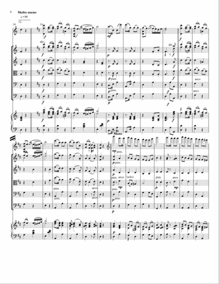 Monti's Czardas, for violin soloist and string orchestra Piano Quintet scores gallery preview page 6