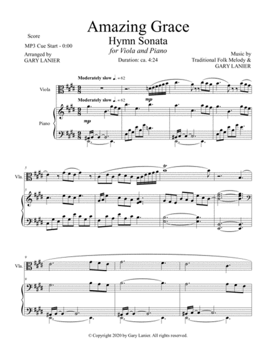 3 ONE MOVEMENT HYMN SONATAS (for Viola and Piano with Score/Parts) image number null