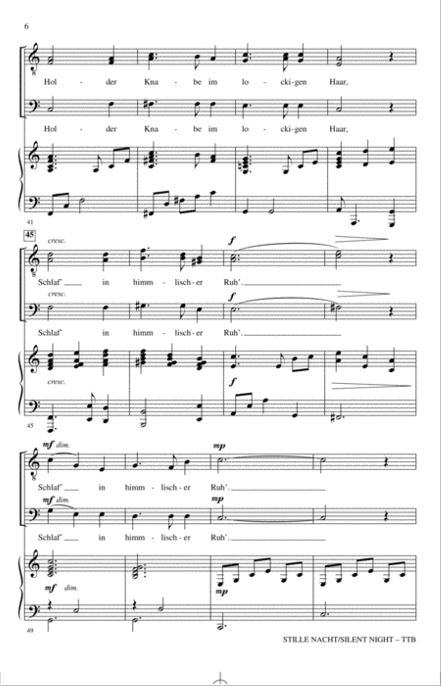 Stille Nacht/Silent Night (With American Sign Language) TTBB scores gallery preview page 4