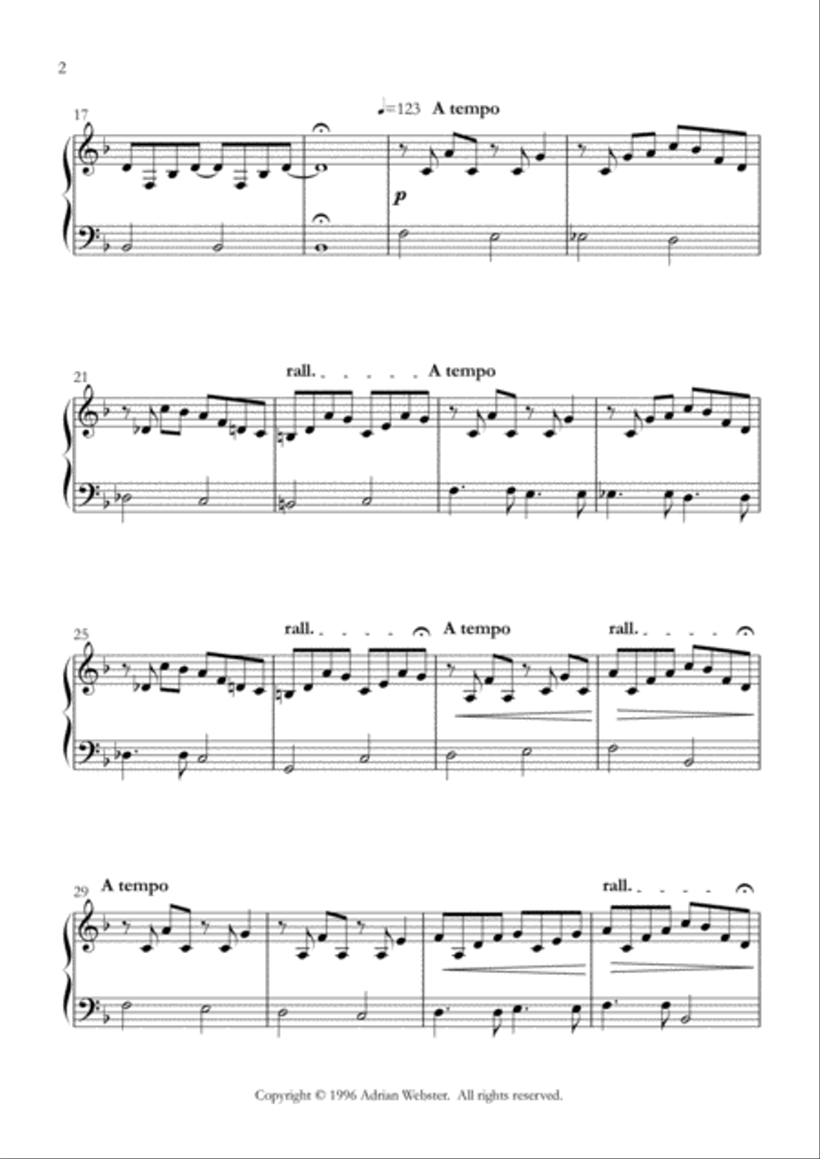 The Girl Who Loved The World - CrusaderBeach - Beautiful Romantic Piano Solo Piano Solo scores gallery preview page 2